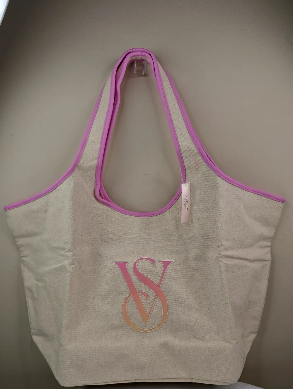 Victoria’s Secret Ombré Monogram VS Logo Canvas Tote Bag NWT